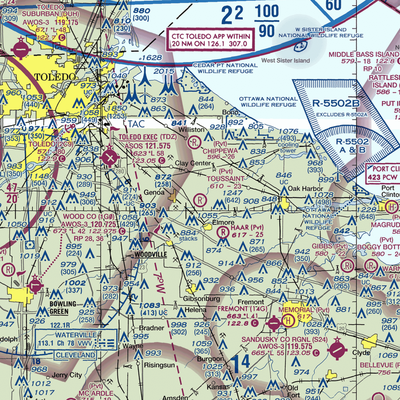 Toussaint Airpark (9OH2) VFR Sectional  Gaming Mouse Pad