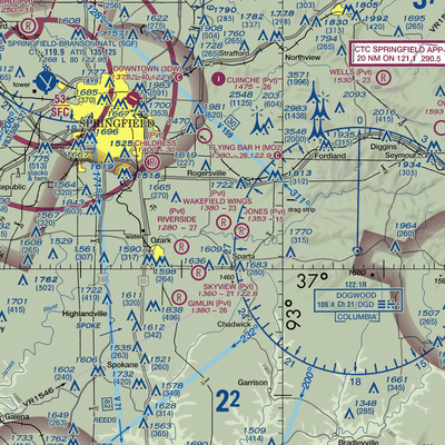 Wakefield Wings Airport (9MO5) VFR Sectional  Gaming Mouse Pad