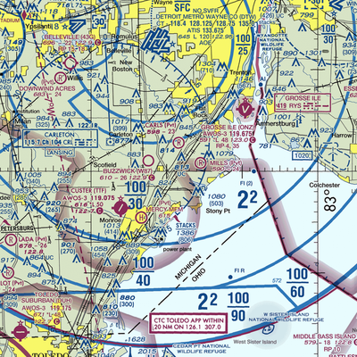 Newport Woods Airport (9MI2) VFR Sectional  Gaming Mouse Pad