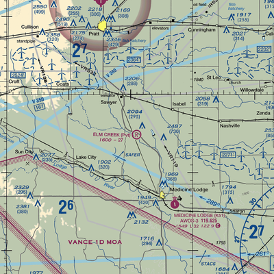 Elm Creek Farms Airport (99KS) VFR Sectional  Gaming Mouse Pad