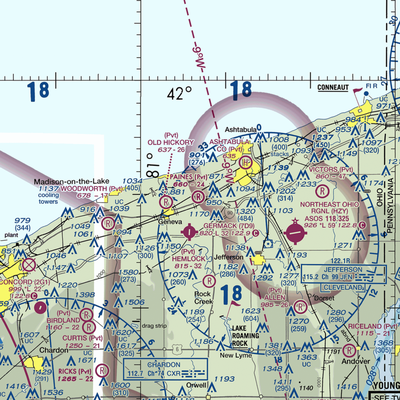 Paine's Airport (98OH) VFR Sectional  Gaming Mouse Pad