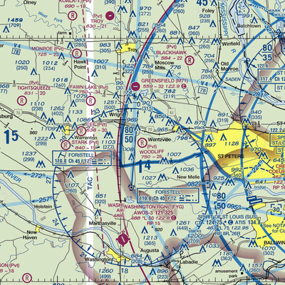 Woodliff Airpark (98MO) VFR Sectional  Gaming Mouse Pad