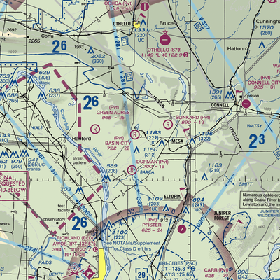 Basin City Airfield (97WA) VFR Sectional  Gaming Mouse Pad