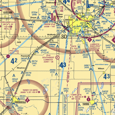 Southwest Lubbock Airport (96TS) VFR Sectional  Gaming Mouse Pad