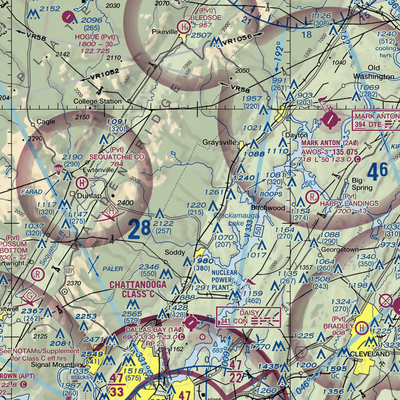 Mount Bakewell Airfield (96TN) VFR Sectional  Gaming Mouse Pad