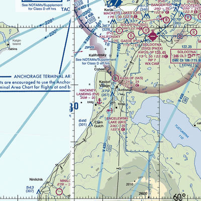 Hackney Landing Seaplane Base (96AK) VFR Sectional  Gaming Mouse Pad