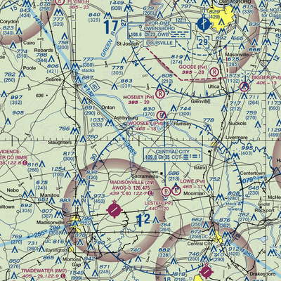 Woosley Airport (94KY) VFR Sectional  Gaming Mouse Pad