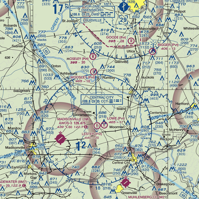 Baggett Farms Airport (93KY) VFR Sectional  Gaming Mouse Pad