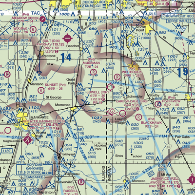 Johnson Airport (90IL) VFR Sectional  Gaming Mouse Pad