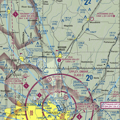 Missouri Valley Airport (90IA) VFR Sectional  Gaming Mouse Pad