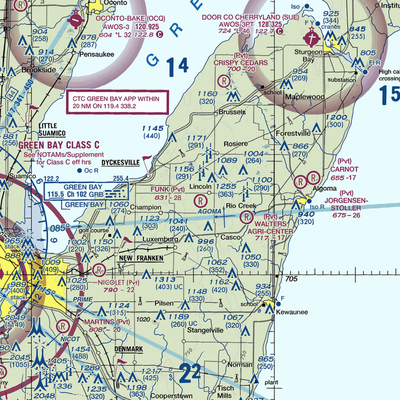 Funk Aerodrome (8WI6) VFR Sectional  Gaming Mouse Pad