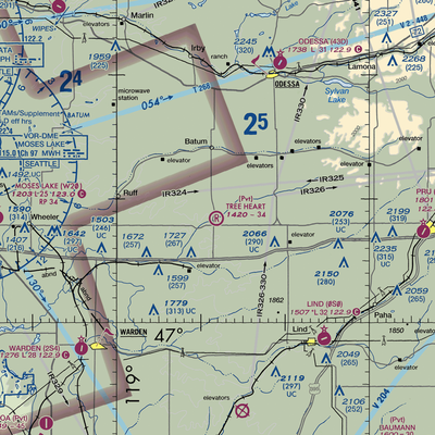 Tree Heart Ranch Airport (8WA5) VFR Sectional  Gaming Mouse Pad