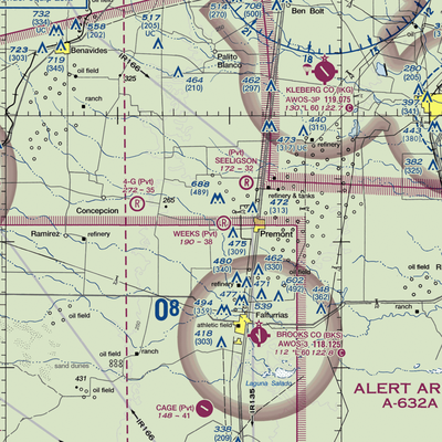 Weeks Airport (8TX8) VFR Sectional  Gaming Mouse Pad