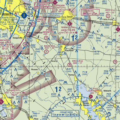 Moore Airport (8TS6) VFR Sectional  Gaming Mouse Pad