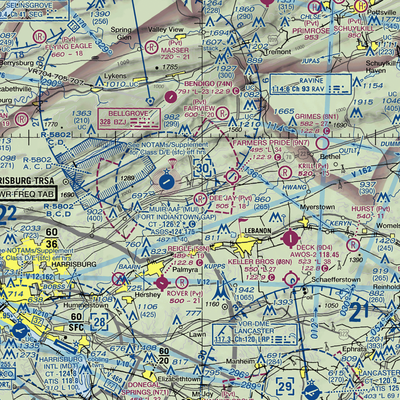 Dee Jay Airport (8PA1) VFR Sectional  Gaming Mouse Pad