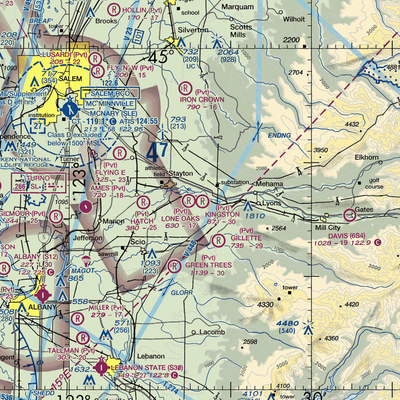 Kingston Airpark (8OR2) VFR Sectional  Gaming Mouse Pad