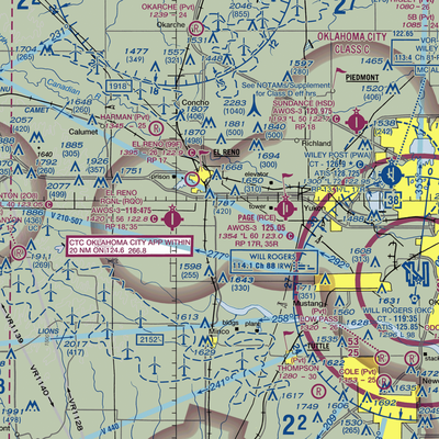 Baker Airstrip (8OK2) VFR Sectional  Gaming Mouse Pad