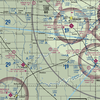 J Vining Airport (8ND6) VFR Sectional  Gaming Mouse Pad