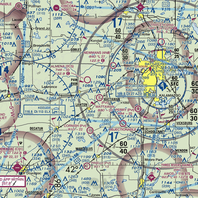 Mattawan Airpark (8MI3) VFR Sectional  Gaming Mouse Pad