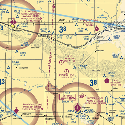 Morgan Farms Airport (8KS0) VFR Sectional  Gaming Mouse Pad