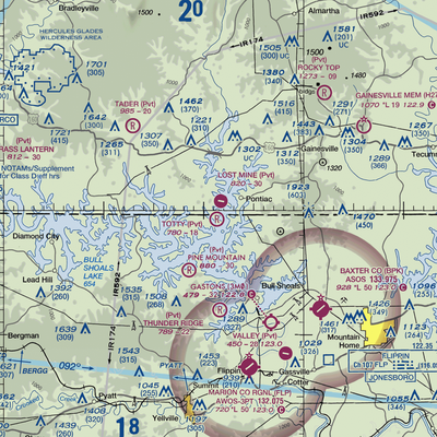 Totty Field Airport (8AR1) VFR Sectional  Gaming Mouse Pad