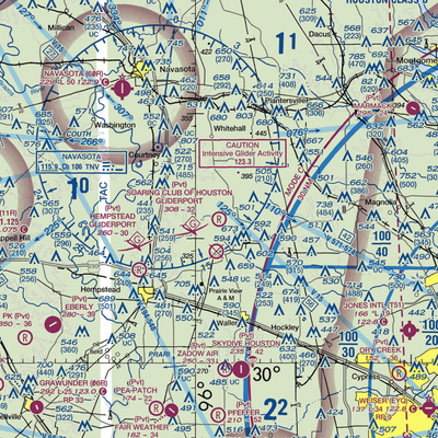 Soaring Club of Houston Gliderport (89TA) VFR Sectional  Gaming Mouse Pad