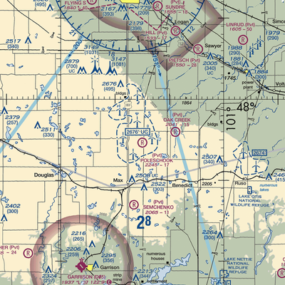 Poleschook Airport (89ND) VFR Sectional  Gaming Mouse Pad