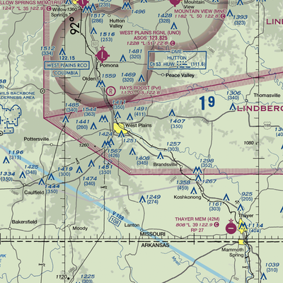 Howell Valley Airport (88MO) VFR Sectional  Gaming Mouse Pad