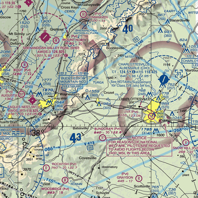 Cottonwood Farm Airport (87VA) VFR Sectional  Gaming Mouse Pad