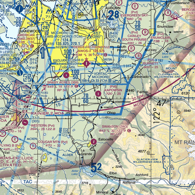 Kapowsin Field (86WA) VFR Sectional  Gaming Mouse Pad