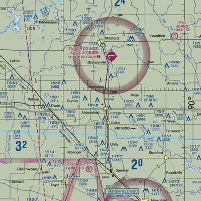 Jones Airport (83WI) VFR Sectional  Gaming Mouse Pad