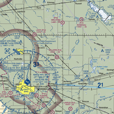 Millers Airstrip (81ND) VFR Sectional  Gaming Mouse Pad