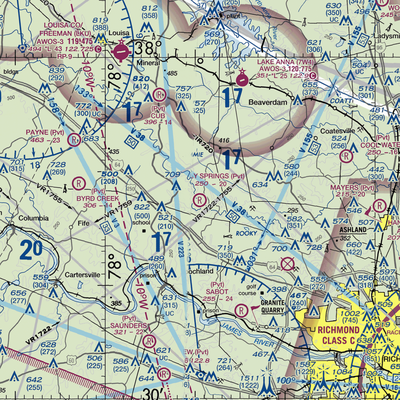 Holly Springs Airport (80VA) VFR Sectional  Gaming Mouse Pad