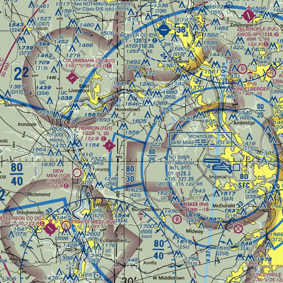 Hanny Beaver Airpark Inc Airport (80PN) VFR Sectional  Gaming Mouse Pad