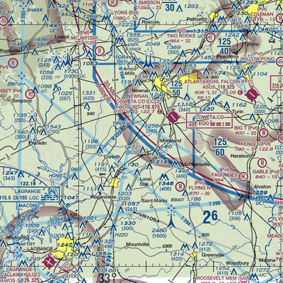 Murphy's Landing Airport (80GA) VFR Sectional  Gaming Mouse Pad