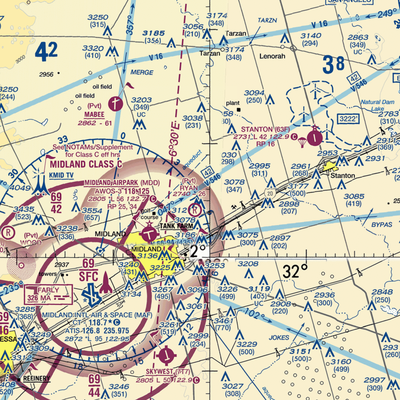 Ryan Aerodrome (7TX7) VFR Sectional  Gaming Mouse Pad