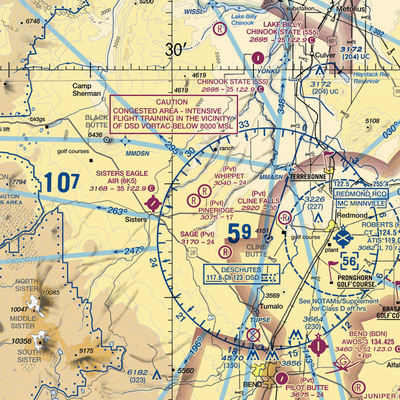 Pineridge Ranch Airport (7OR4) VFR Sectional  Gaming Mouse Pad