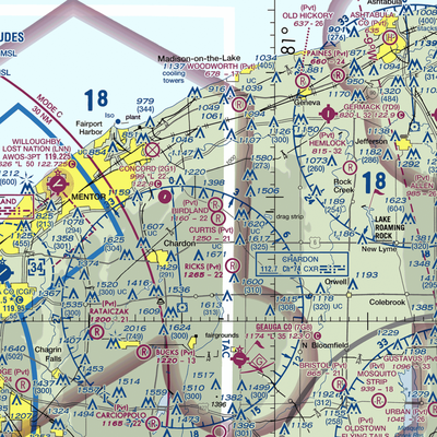 Curtis Airport (7OH8) VFR Sectional  Gaming Mouse Pad