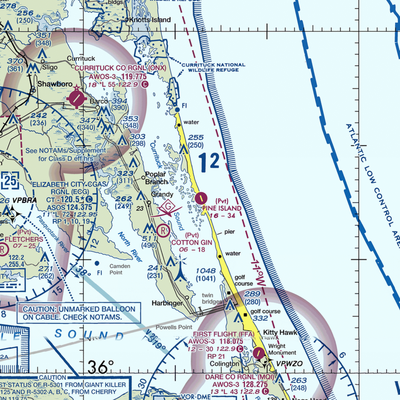 Pine Island Airport (7NC2) VFR Sectional  Gaming Mouse Pad