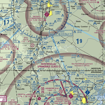 B S Ranch Airport (7MO3) VFR Sectional  Gaming Mouse Pad