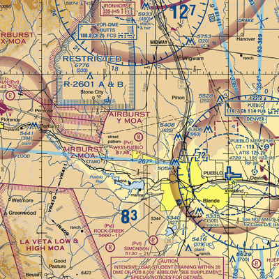 West Pueblo Airport (7CO8) VFR Sectional  Gaming Mouse Pad