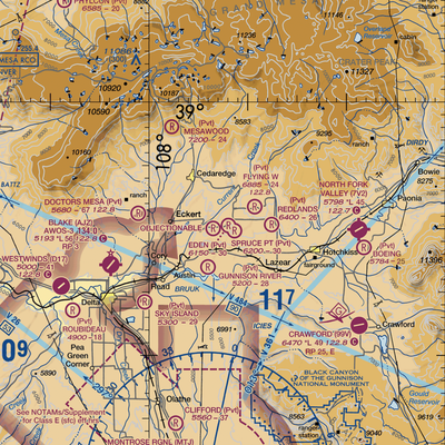 Hawkins Ranch Airport (7CO2) VFR Sectional  Gaming Mouse Pad