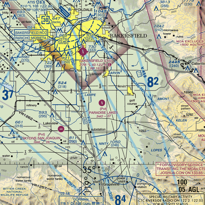 Paradise Lakes Airport (7CA2) VFR Sectional  Gaming Mouse Pad