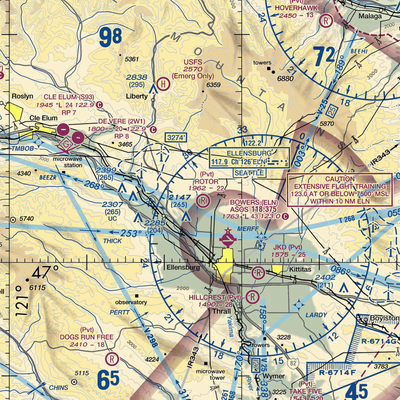 Ellensburg (Rotor Ranch) Airport (79WT) VFR Sectional  Gaming Mouse Pad