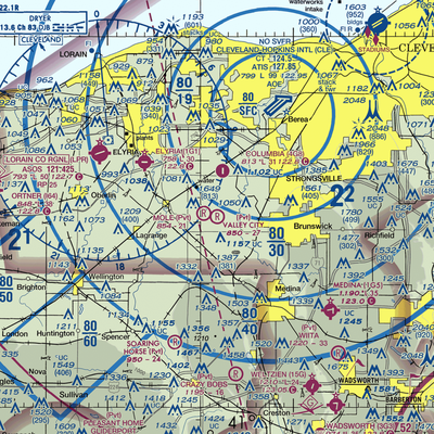 Valley City Flying Club Airport (78OH) VFR Sectional  Gaming Mouse Pad