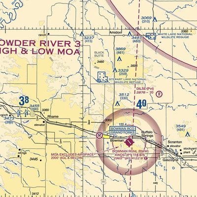 Folske Ranch Airport (78ND) VFR Sectional  Gaming Mouse Pad