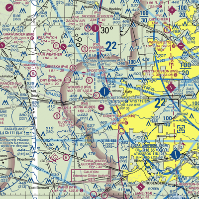 Woods Airport (77TX) VFR Sectional  Gaming Mouse Pad