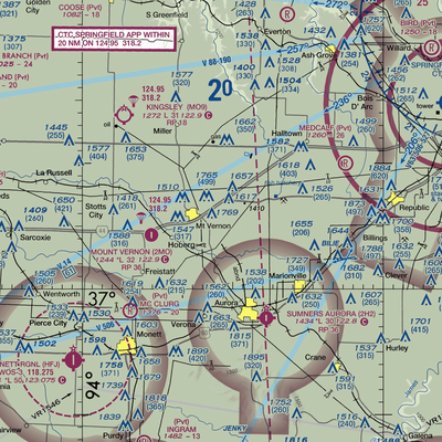 Springhill Airport (77MO) VFR Sectional  Gaming Mouse Pad