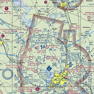 Womack Farm Airport (75TE) VFR Sectional  Gaming Mouse Pad