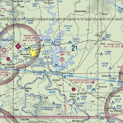 The Bluffs Airport (75AR) VFR Sectional  Gaming Mouse Pad